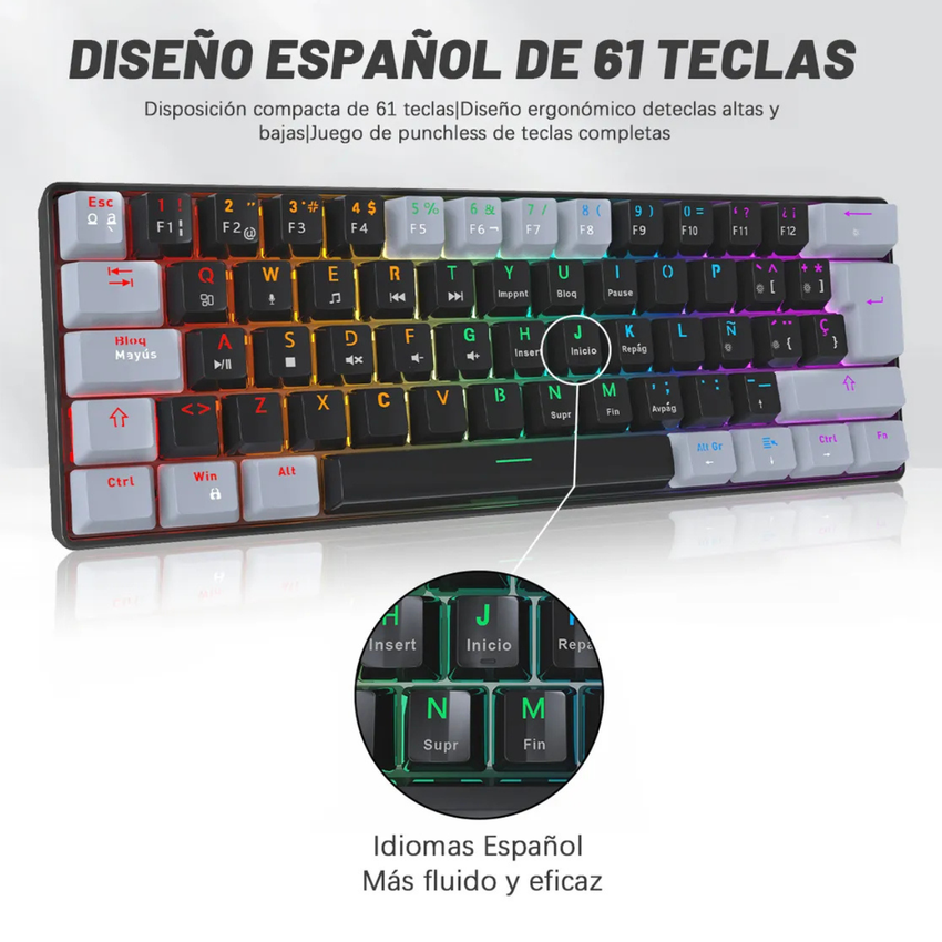 Teclado Mecánico Con Rgb (Teclado En Español)