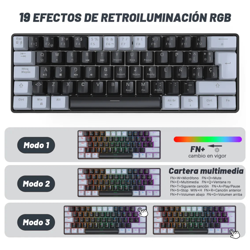 Teclado Mecánico Con Rgb (Teclado En Español)
